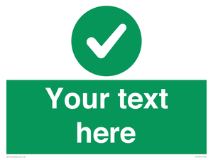 Custom green background, green circle with tick